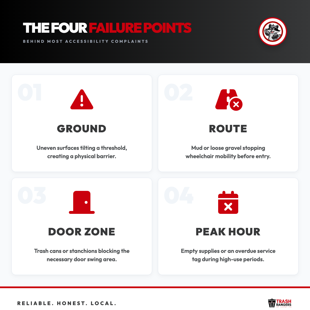 The four failure points that cause most accessibility complaints